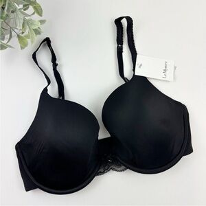 Le Mystere Sophia Lace T-Back Bra Women's Size 32DDD in Black